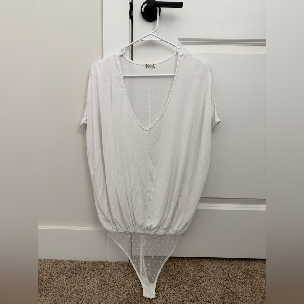 free people intimately white v neck bodysuit